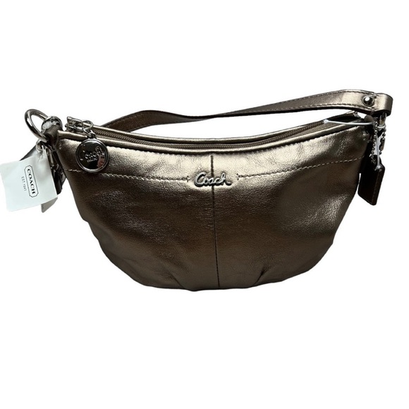 Nwt Coach Leather Copper Silver Metallic Shoulder Bag - Picture 1 of 8